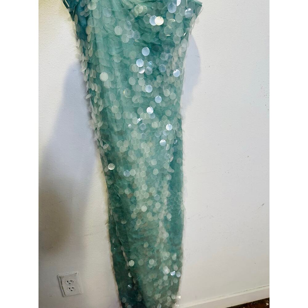 STAUD Seafoam Green Shimmering Sequined Strapless Casey Midi Gown size 2 - Picture 8 of 16